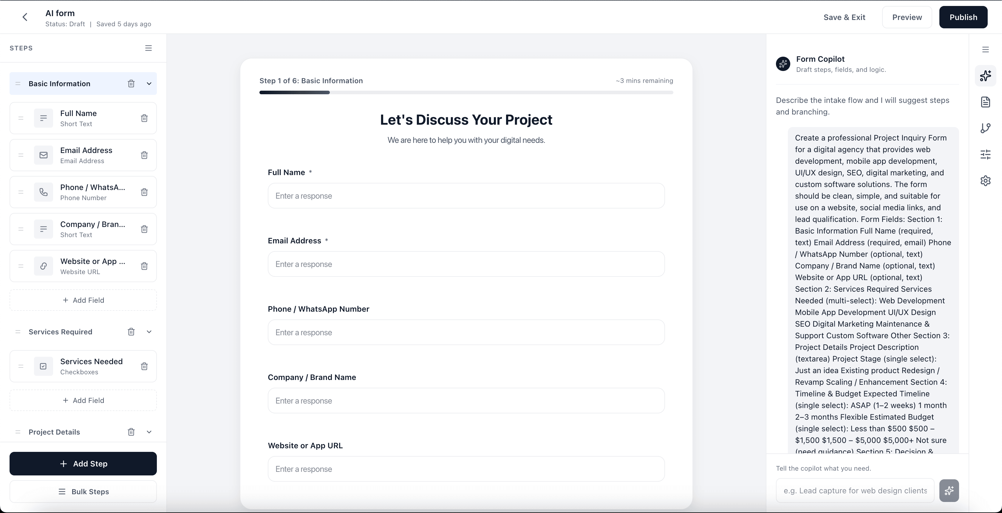 Propogen lead capture form builder
